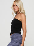 Rhomani Strapless Top Black