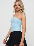 Off To Amalfi Strapless Top Blue