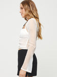 product Princess Polly Full Sleeves Square Neck  Rinnie Long Sleeve Top Ivory