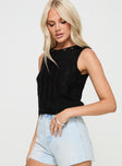 Black Knit tank top Slight stretch, unlined