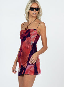 product Princess Polly Square Neck  Sugar Mini Dress Red Multi Tall