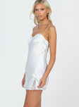 product Princess Polly Sweetheart Neckline  Snowbird Mini Dress White Tall