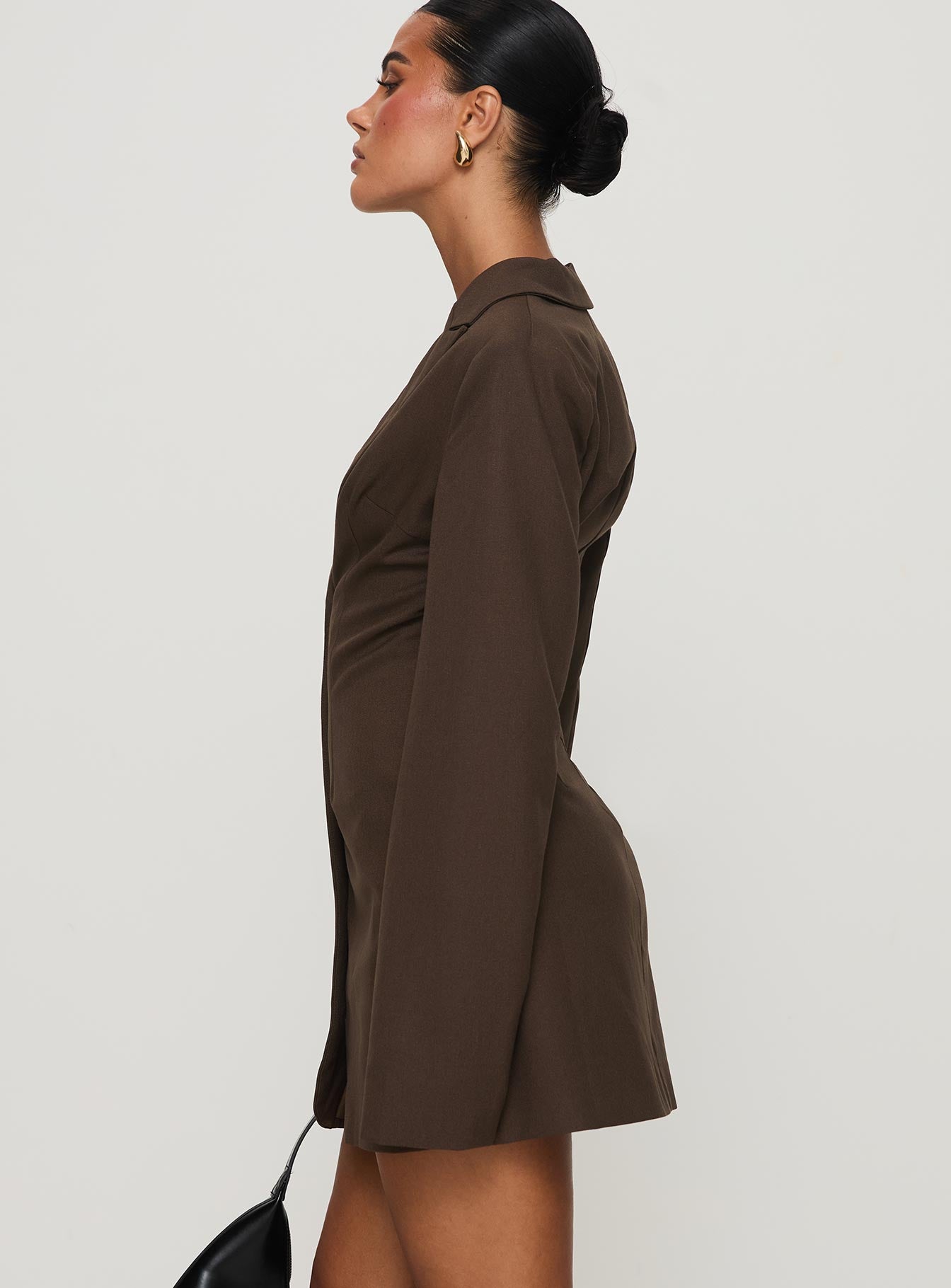 Dianah Blazer Mini Dress Brown | Princess Polly Dianah Blazer Mini Dress Brown | Princess Polly