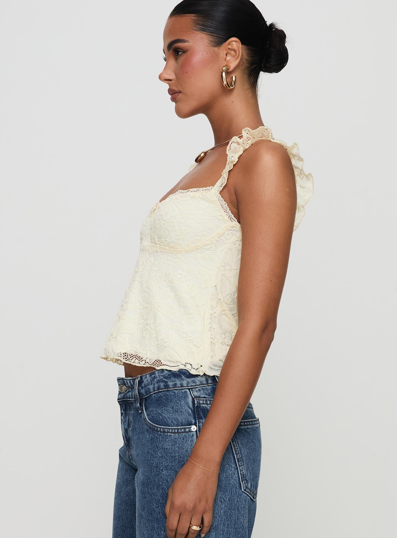 Madaleine Lace Top Cream | Princess Polly