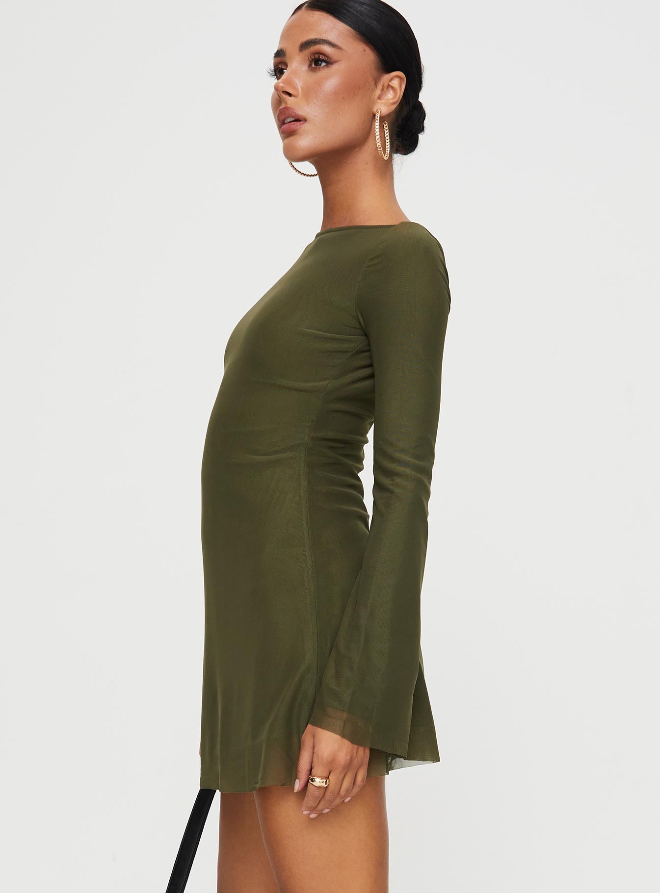 Princess Polly Lukea Long Sleeve Minidress in Green at Nordstrom, Size 10 Princess Polly Lukea Long Sleeve Minidress in Green at Nordstrom, Size 10