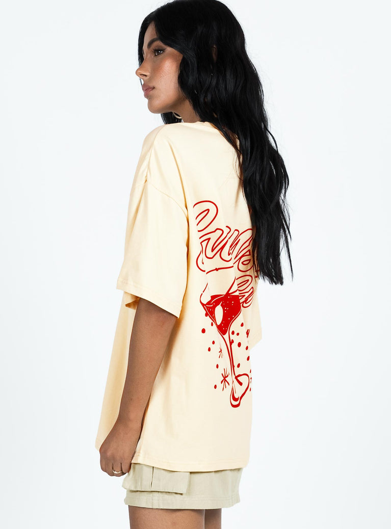 Oversized Printed T-shirt - Brown/Sunset Dream - Ladies