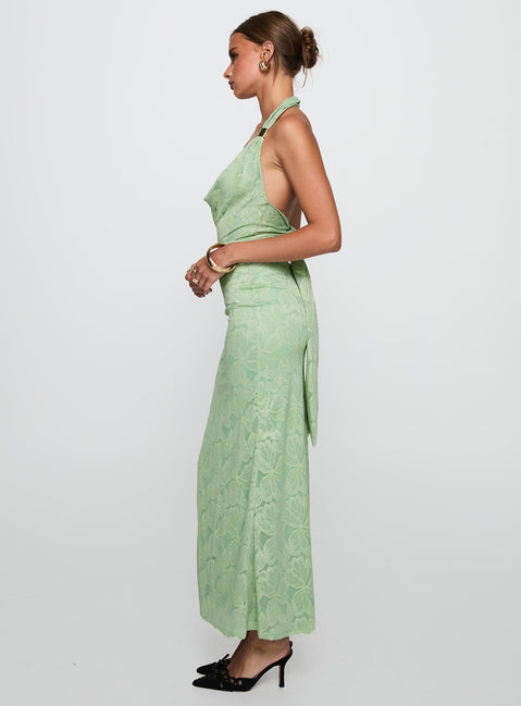 Starfall Halter Maxi Dress Sage | Princess Polly Starfall Halter Maxi Dress Sage | Princess Polly