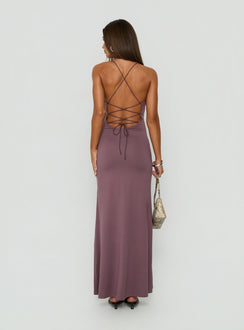 Esolda Ruched Low Back Maxi Dress Dusty Mauve