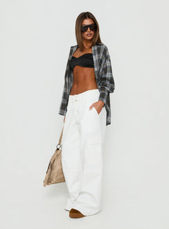 Laurella Cargo Tie Waist Pants White