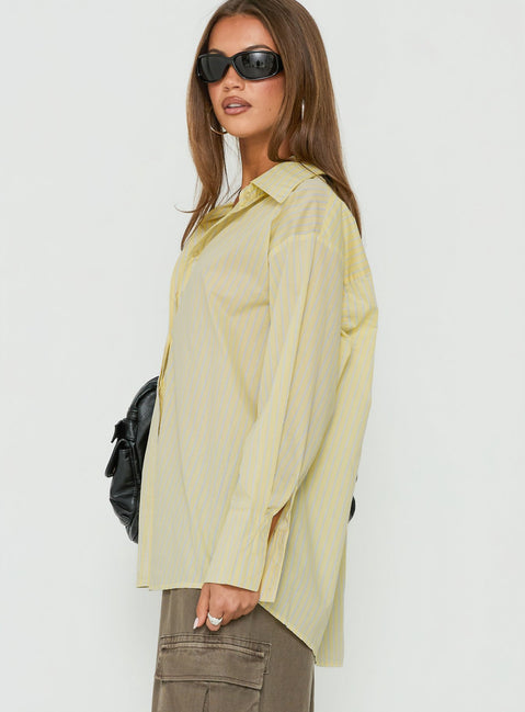 Izzybella Long Sleeve Shirt Yellow Stripe