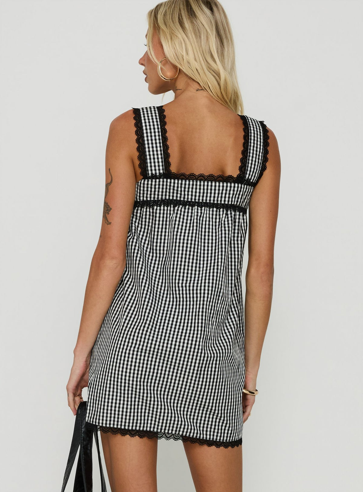 Sandat Mini Dress Gingham Grey
