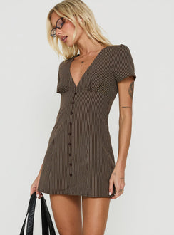 Loveliness Romper Brown Stripe