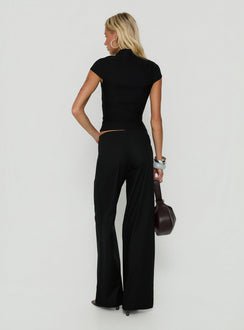 Agazia No Waist Low Rise Straight Pants Black