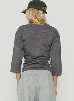 City 3/4 Sleeve Graphic Tee Grey / Yellow
