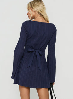 Alfalfa Long Sleeve Mini Dress Navy