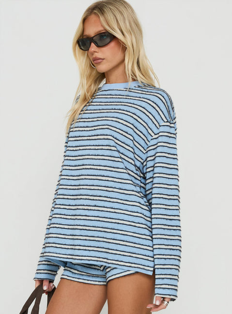 Meradith Long Sleeve Top Blue Stripe