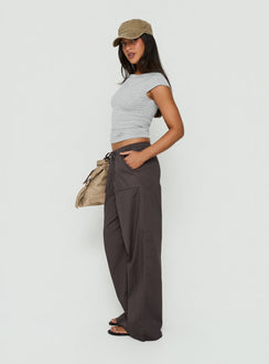 Toren Drawstring Straight Leg Pants Charcoal