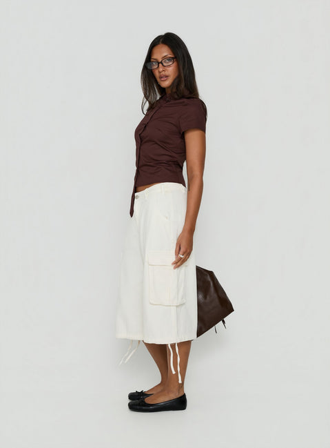 Hudsen Longline Cargo Shorts Cream Tall