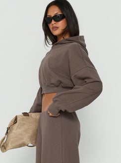 Lanna Fleece Zip Through Cropped Hoodie Grey