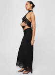 Sheer maxi skirt Low rise, bias cut Non-stretch material, unlined 