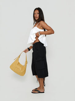 Hudsen Longline Cargo Shorts Washed Black Petite