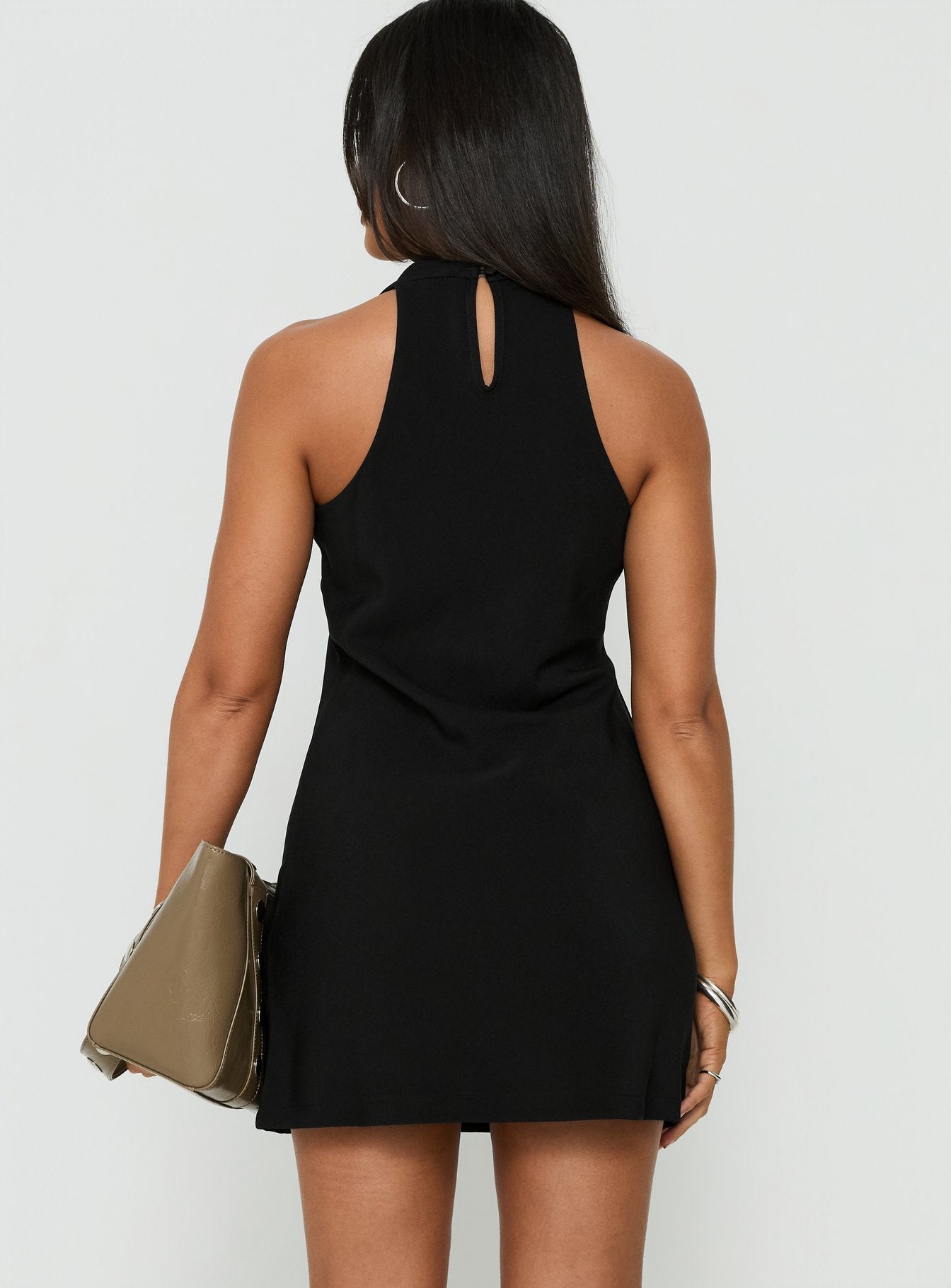 Days Get Dark Asymmetrical Mini Dress Black
