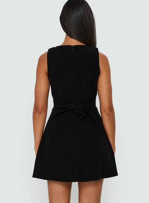 Alfalfa Corduroy Mini Dress Black