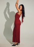 Princess Polly Straight Neck  Melantha Strapless Maxi Dress Red