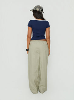 Toren Drawstring Straight Leg Pants Stone