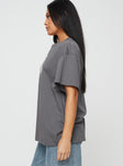 product Princess Polly Half Sleeves High Neck  Take Care Oversized Tee Grey