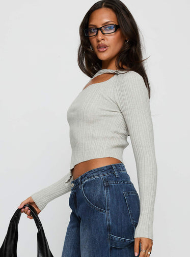 Ellara Long Sleeve Top Grey