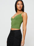 Cami top Slim fitting with adjustable straps and deep v neckline Good stretch, unlined
