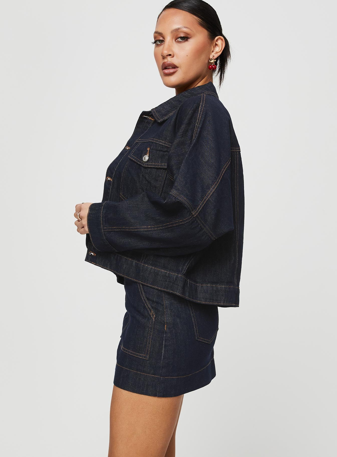 Hughes mini skirt dark wash denim