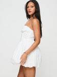 Princess Polly Sweetheart Neckline  Zafira Frill Strapless Mini Dress White