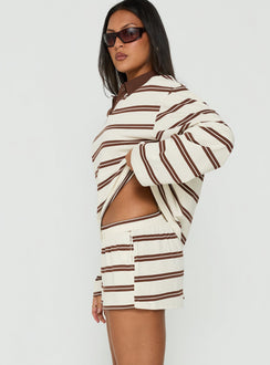 Eddi Shorts Cream / Brown Stripe