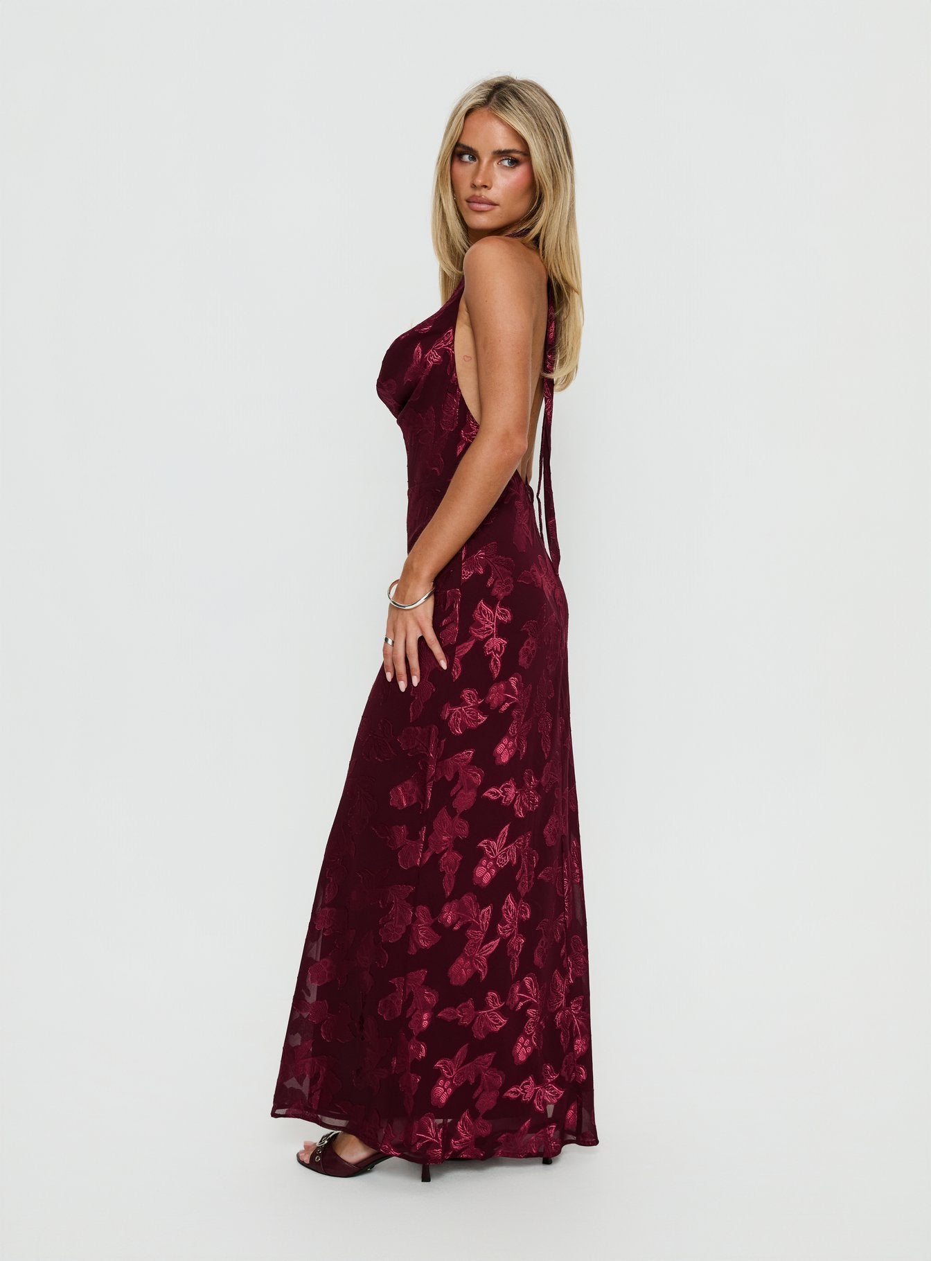 Jazminah Halter Cowl Neck Maxi Dress | Burgundy | Womens | Princess Polly Jazminah Halter Cowl Neck Maxi Dress | Burgundy | Womens | Princess Polly