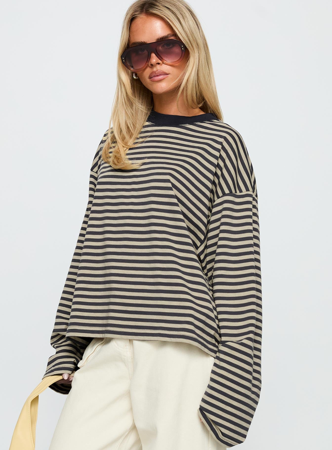 Bloom Long Sleeve Beige Stripe | Princess Polly Bloom Long Sleeve Beige Stripe | Princess Polly