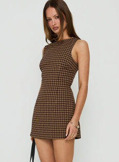 Yumiko Romper Brown Check