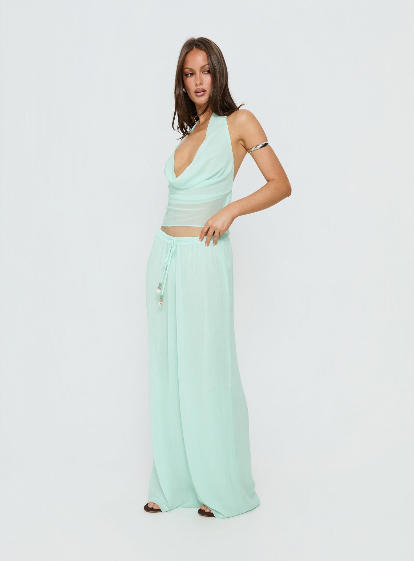Distinction Chiffon Pants | Aqua | Womens | Princess Polly Lower Impact Distinction Chiffon Pants | Aqua | Womens | Princess Polly Lower Impact