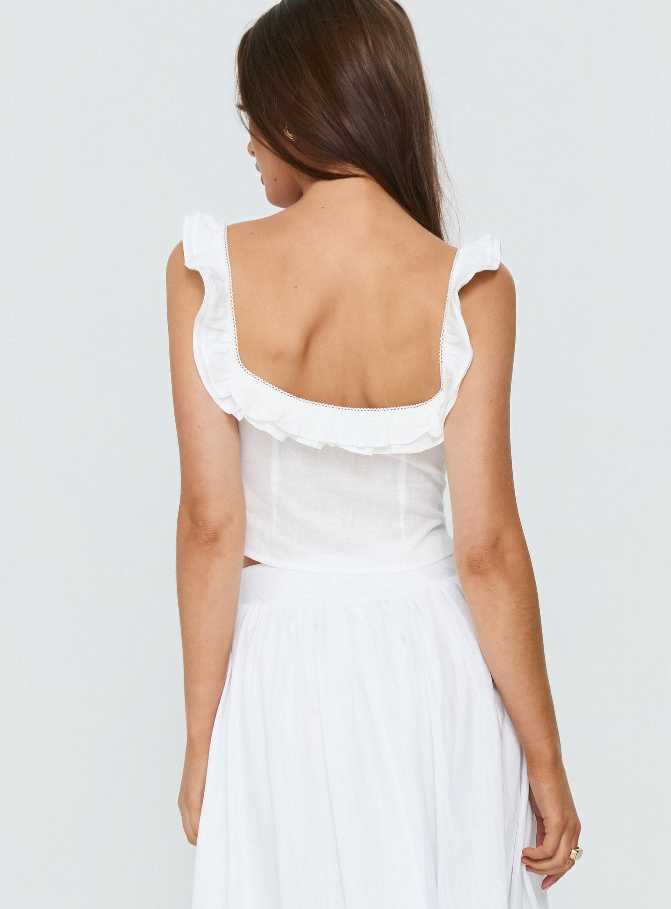 Isadoria Frill Top White | Princess Polly