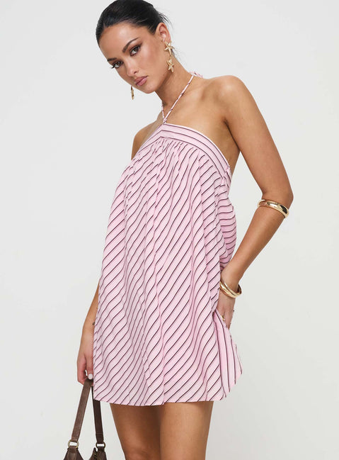 princess polly striped mini dress Princess Polly Women's Alfalfa Stripe Cotton Blend Minidress - White