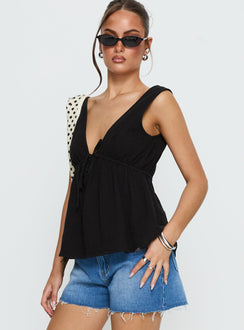 Dianna Babydoll Cami Top Black