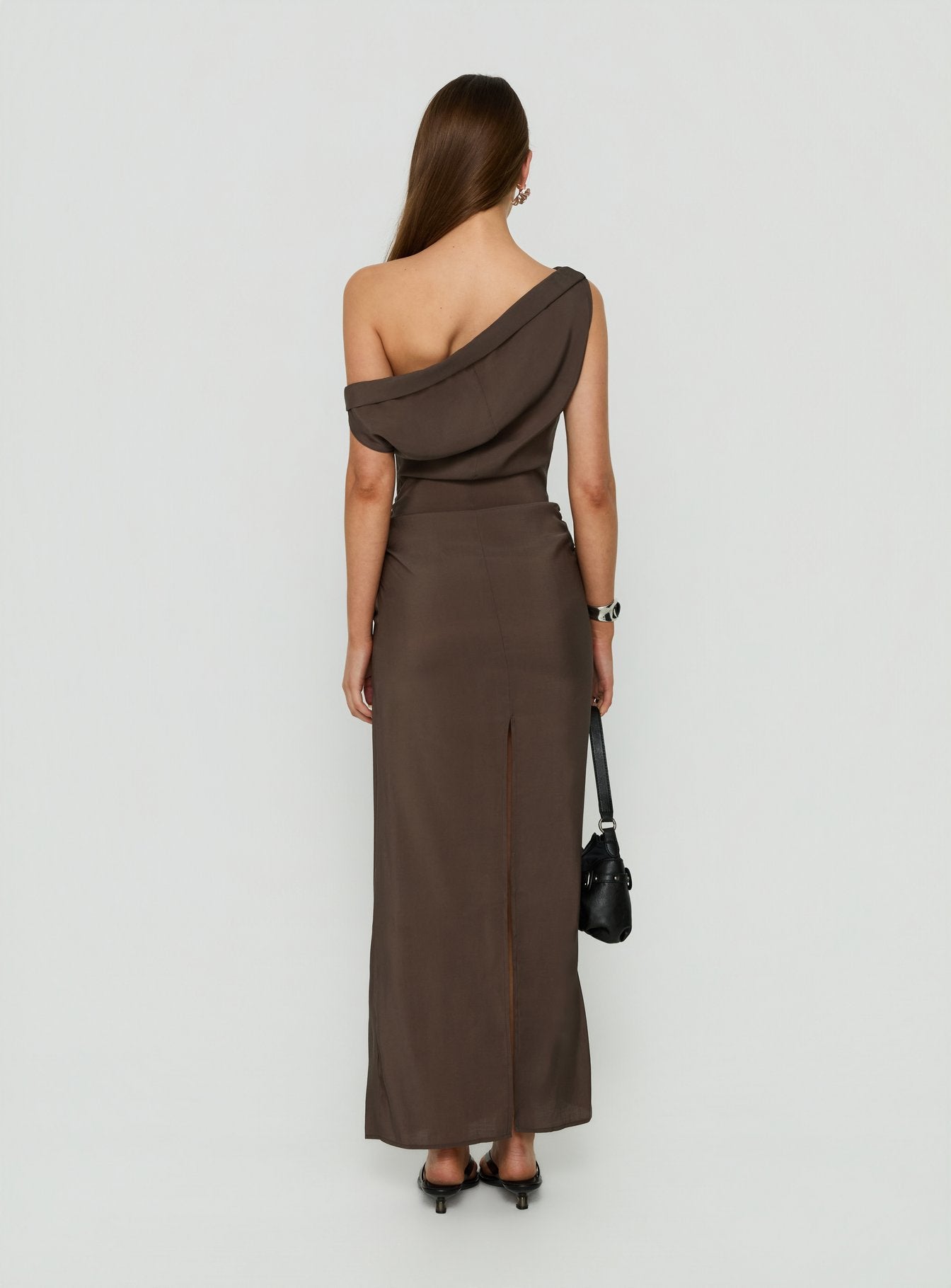 Sweetheart Off Shoulder Maxi Dress Chocolate