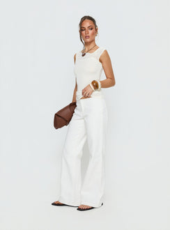 Buenos No Waist Low Rise Straight Leg Jeans White Petite