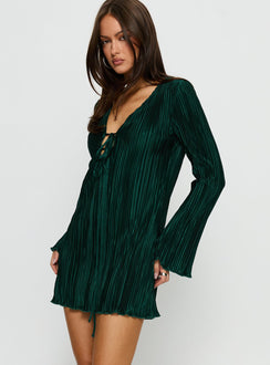Malop Long Sleeve Mini Dress Emerald