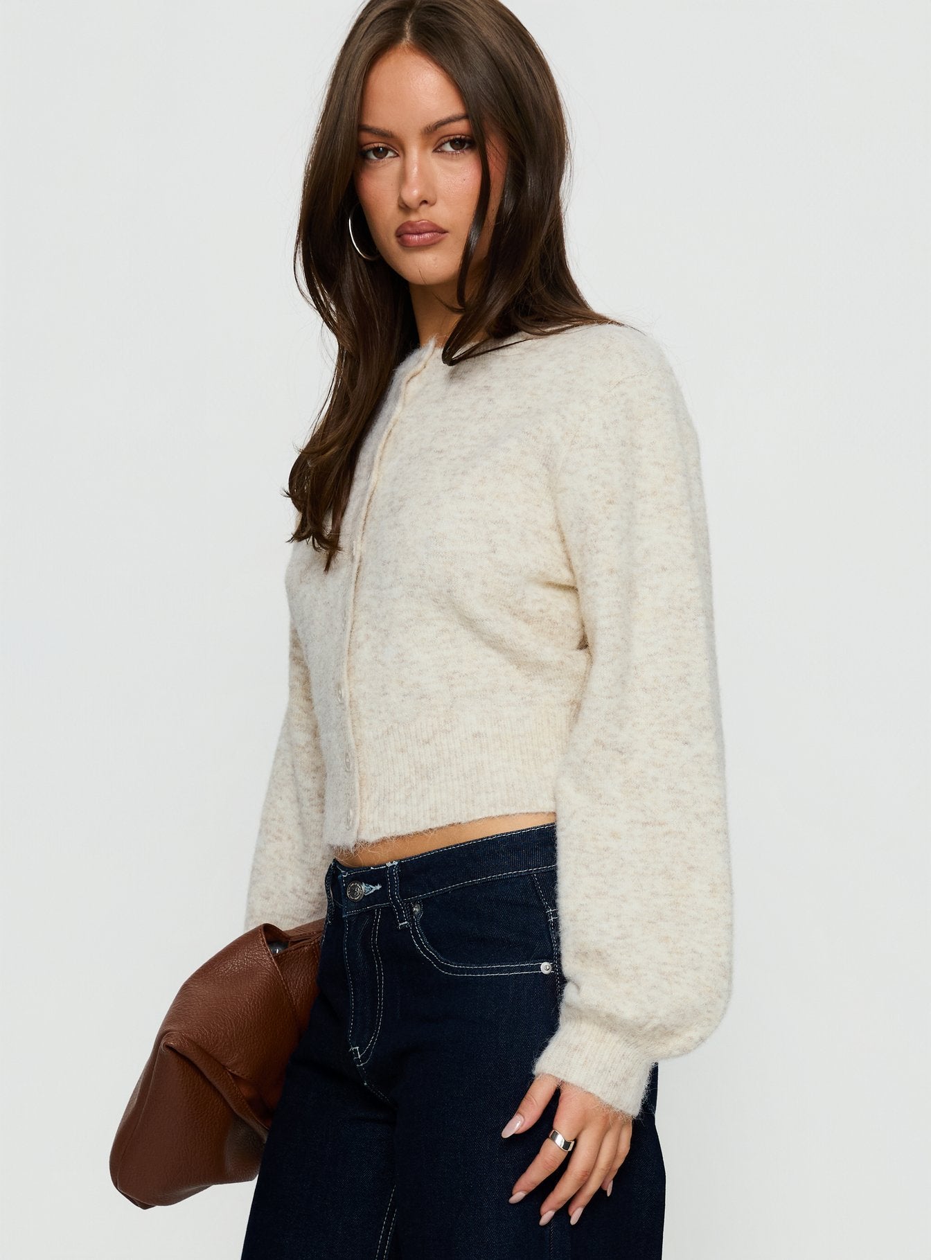 Dawsen Button Down Cardigan Cream | Princess Polly