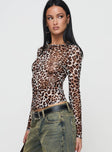 Believe Me Long Sleeve Top Leopard