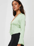 product Princess Polly Full Sleeves Scoop Neck  Hunton Long Sleeve Top Green