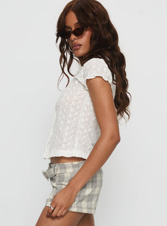 Angellika Oversized Collar Button Up Top White