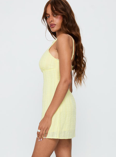 I Know Places Mini Dress Lemon | Princess Polly I Know Places Mini Dress Lemon | Princess Polly
